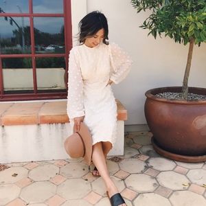 cotton candy sheer maxi dress in cream